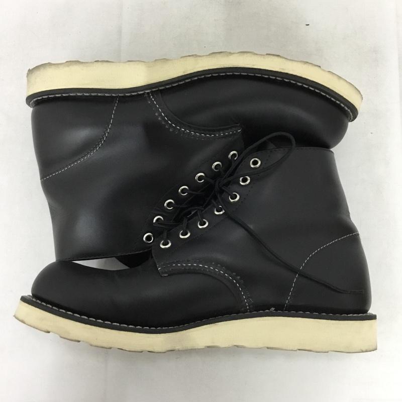 レッドウィング RED WING ブーツ ショートブーツ 8165 6インチ クラシックラウンド 26.5cm 箱有 US8.5D US：8.5 無地 黒 / ブラック / black メンズ USED 古着 中古 10162000