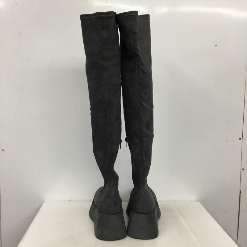 エモダ EMODA ブーツ ロングブーツ フィットロングブーツ ニーハイブーツ 厚底 L 無地 灰 / グレー / gray レディース USED 古着 中古 10162002