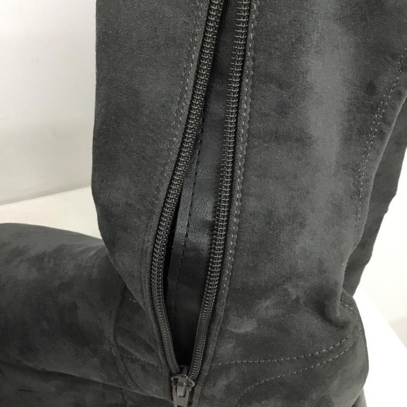 エモダ EMODA ブーツ ロングブーツ フィットロングブーツ ニーハイブーツ 厚底 L 無地 灰 / グレー / gray レディース USED 古着 中古 10162002