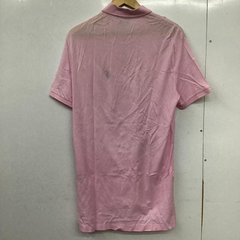 ポロラルフローレン POLO RALPH LAUREN ポロシャツ 半袖 半袖ポロシャツ カラーシャツ 半袖カットソー M ロゴ、文字 桃 / ピンク / pink メンズ USED 古着 中古 10162015