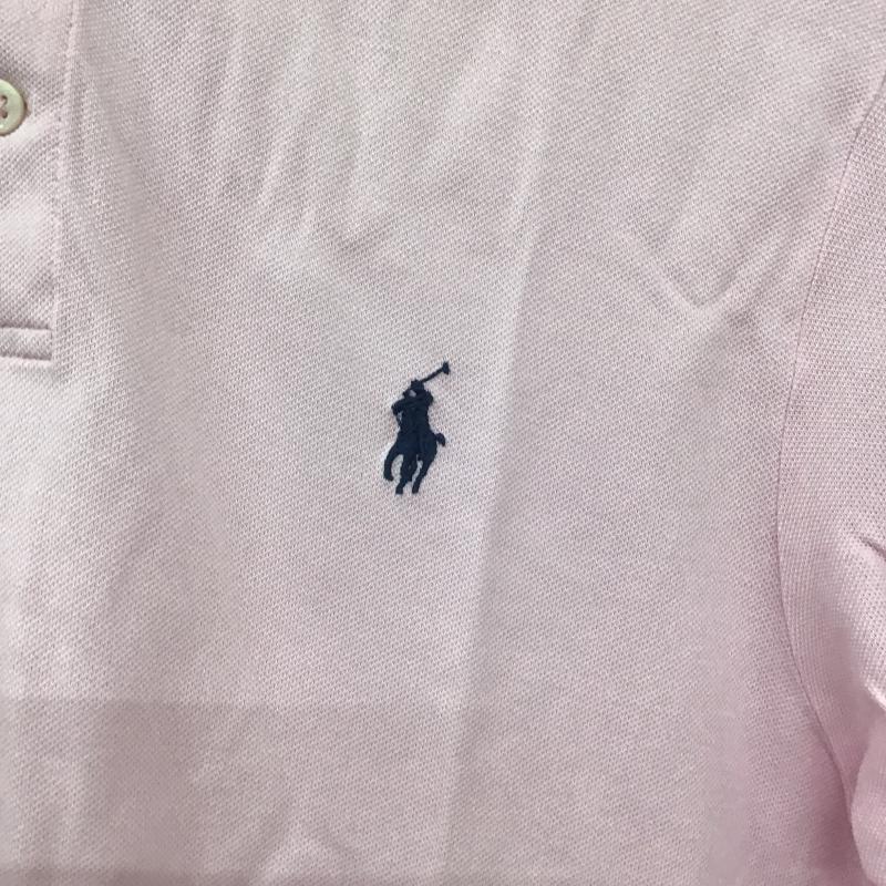 ポロラルフローレン POLO RALPH LAUREN ポロシャツ 半袖 半袖ポロシャツ カラーシャツ 半袖カットソー M ロゴ、文字 桃 / ピンク / pink メンズ USED 古着 中古 10162015