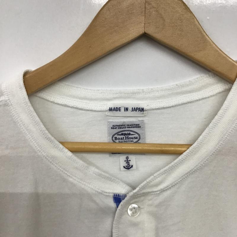 ボートハウス BOAT HOUSE カットソー 半袖 半袖カットソー ヘンリーネックカットソー 3 ロゴ、文字 白 / ホワイト / white メンズ USED 古着 中古 10162035