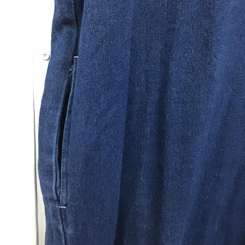 ケービーエフ KBF ワンピース ロングスカート KB16-26D040 肩フリル デニム ジャンパースカート ONE SIZE 無地 青 / ブルー / blue レディース USED 古着 中古 10162036
