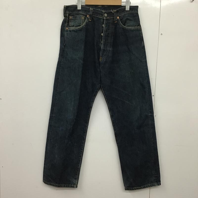 エヴィス EVISU パンツ デニム、ジーンズ デニムパンツ ワイドパンツ カジュアルパンツ 33インチ ロゴ、文字 インディゴ / インディゴ / Indigo メンズ USED 古着 中古 10162040