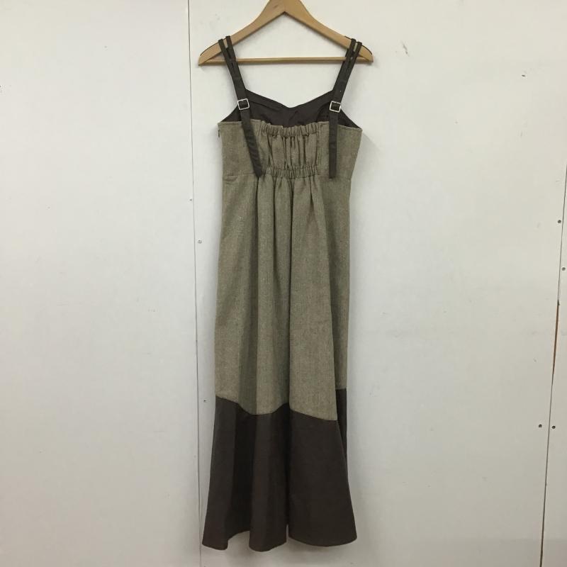ダズリン dazzlin ジャンパースカート ジャンパースカート 022160300101 ヘリンボーンレザーコンビジャンスカ S 無地 茶 / ブラウン / brown レディース USED 古着 中古 10162044