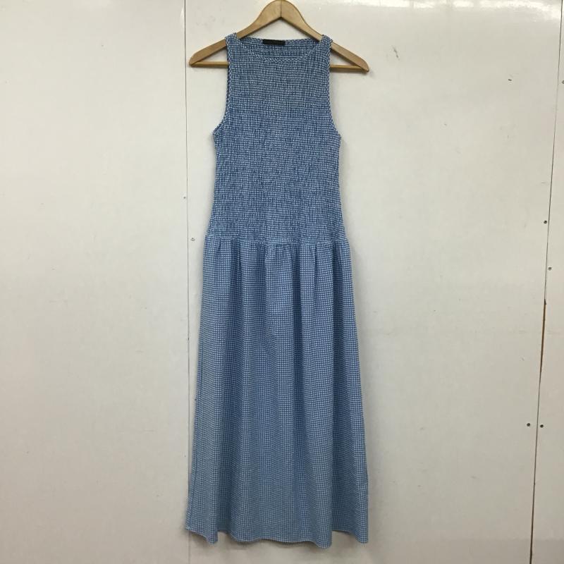 ザラ ZARA ワンピース ロングスカート M チェック 白 / ホワイト / white X 水色 / ライトブルー / レディース USED 古着 中古 10162049