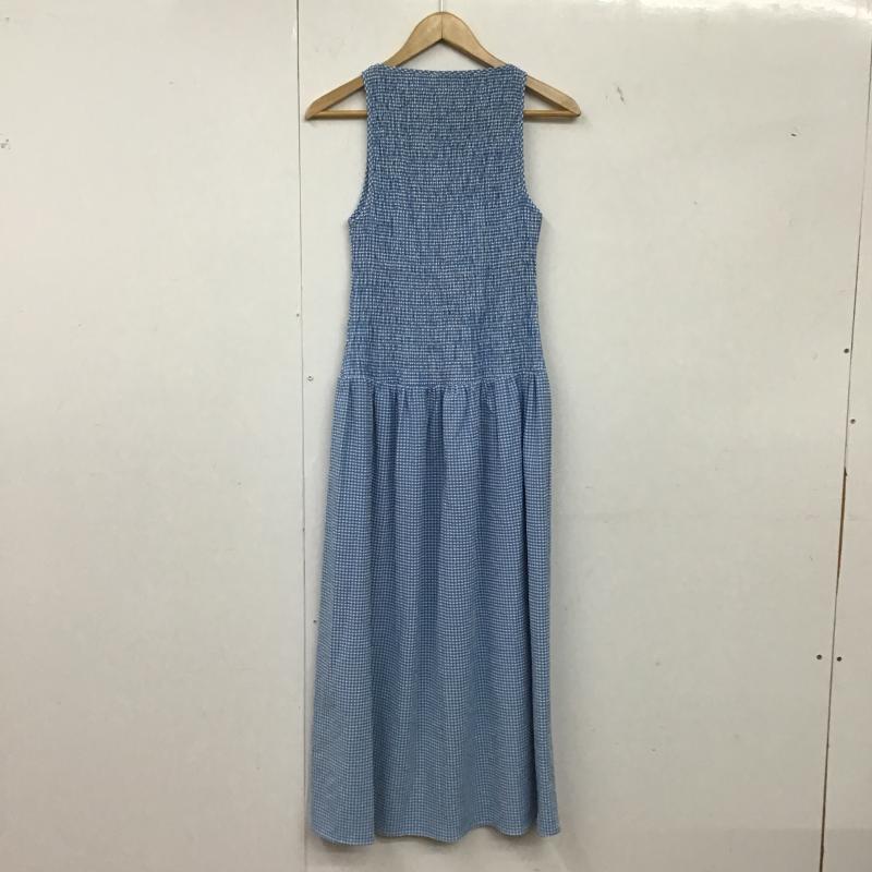ザラ ZARA ワンピース ロングスカート M チェック 白 / ホワイト / white X 水色 / ライトブルー / レディース USED 古着 中古 10162049