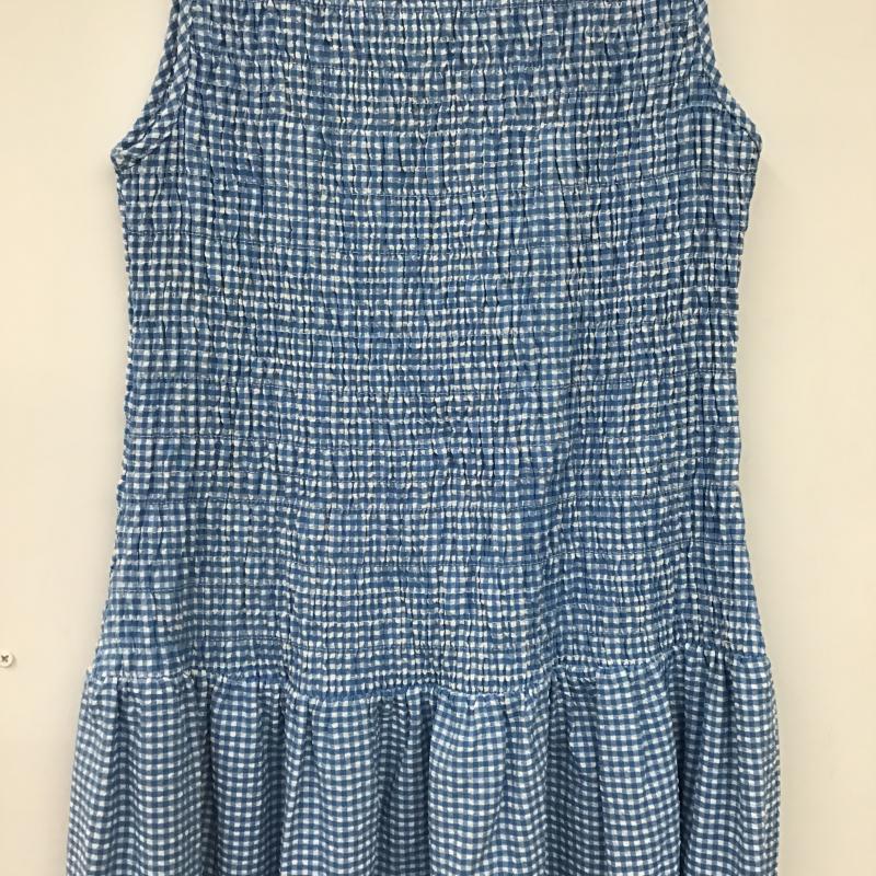 ザラ ZARA ワンピース ロングスカート M チェック 白 / ホワイト / white X 水色 / ライトブルー / レディース USED 古着 中古 10162049