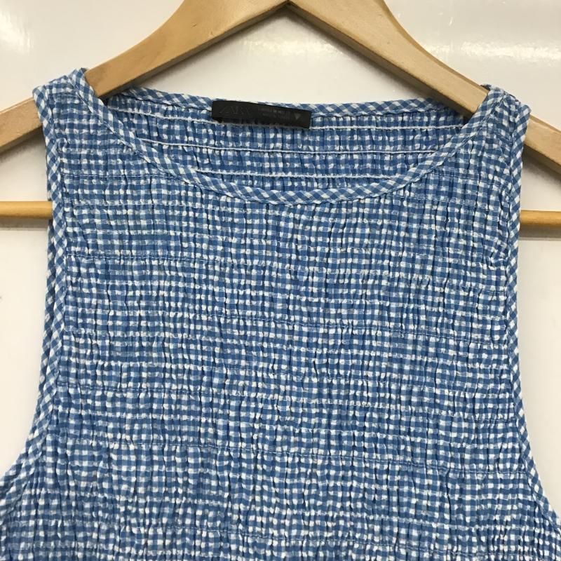 ザラ ZARA ワンピース ロングスカート M チェック 白 / ホワイト / white X 水色 / ライトブルー / レディース USED 古着 中古 10162049