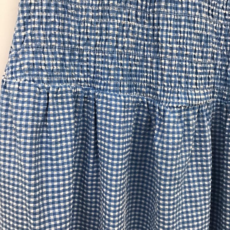 ザラ ZARA ワンピース ロングスカート M チェック 白 / ホワイト / white X 水色 / ライトブルー / レディース USED 古着 中古 10162049