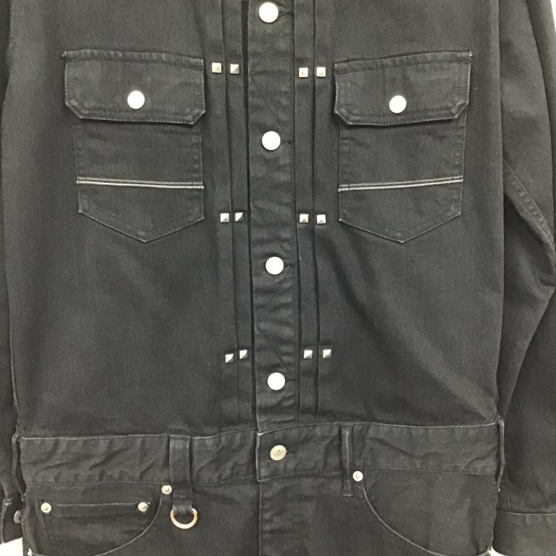 バックボーン BACK BONE サロペット・オーバーオール サロペット、オーバーオール BB17SS-DJ10 スタッズ装飾 デニム オールインワン L 無地 黒 / ブラック / black メンズ USED 古着 中古 10162051