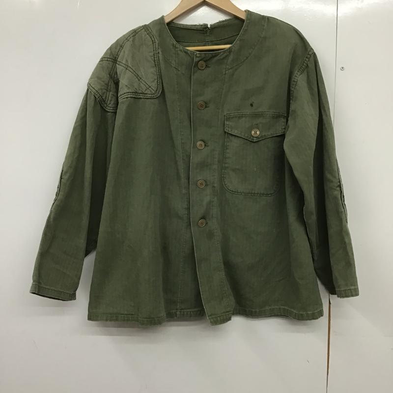 古着 USED ジャケット、上着 ジャンパー、ブルゾン ミリタリージャケット 前ボタンジャケット ノーカラージャケット 無地 カーキ / カーキ / khaki メンズ USED 古着 中古 10162067