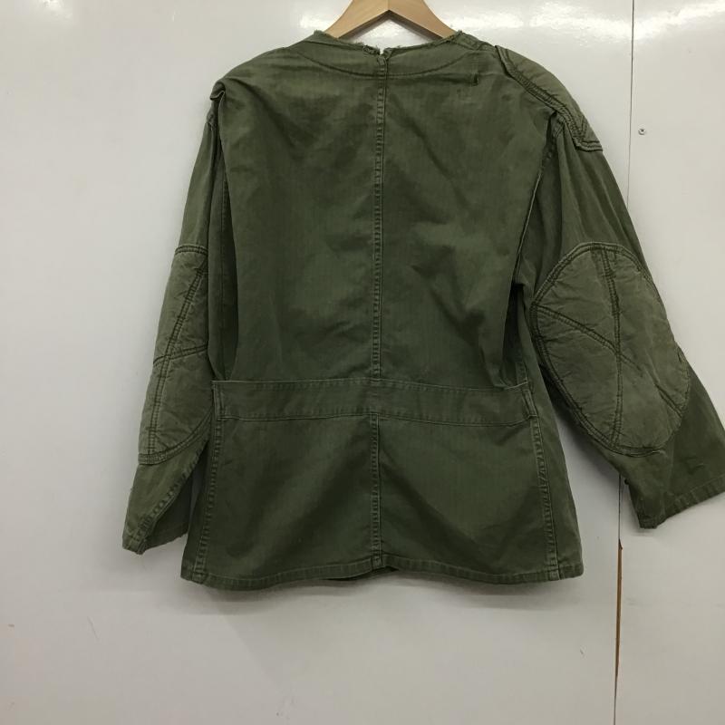 古着 USED ジャケット、上着 ジャンパー、ブルゾン ミリタリージャケット 前ボタンジャケット ノーカラージャケット 無地 カーキ / カーキ / khaki メンズ USED 古着 中古 10162067