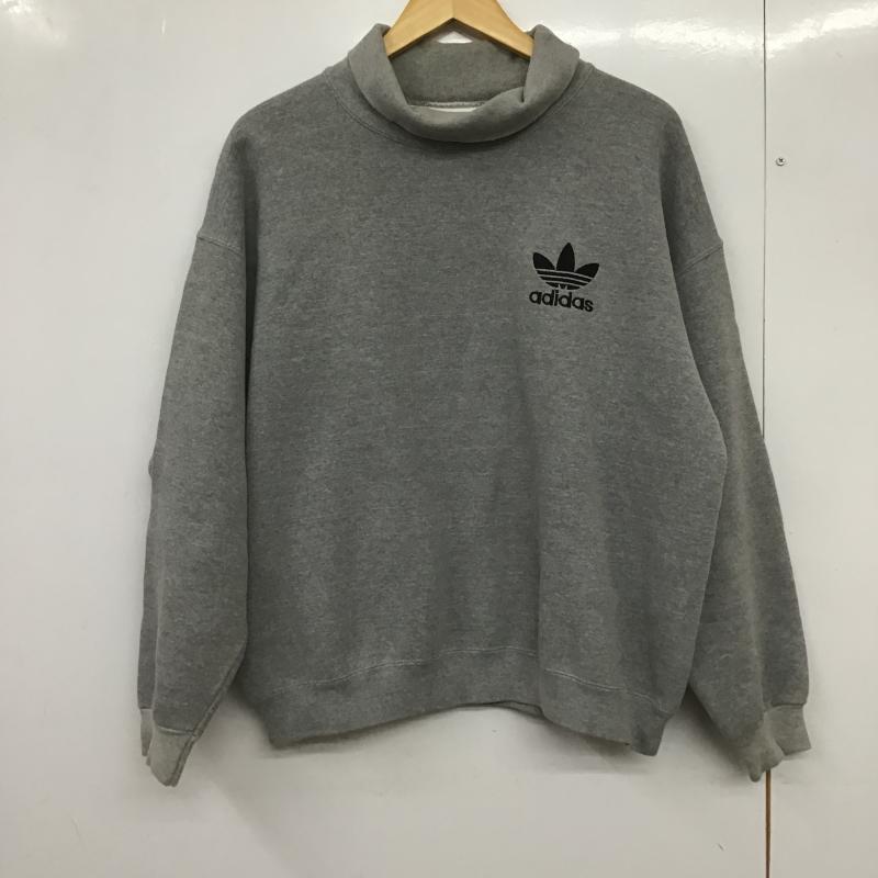 アディダス adidas トレーナー 長袖 長袖トレーナー スウェット プルオーバー タートルネック S ロゴ、文字 灰 / グレー / gray メンズ USED 古着 中古 10162072