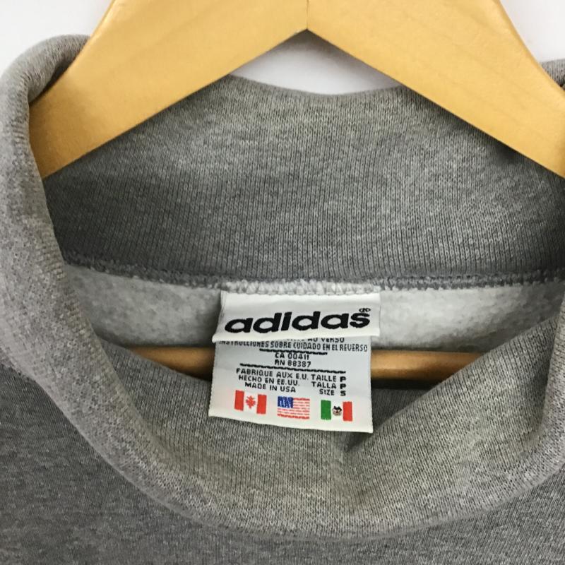 アディダス adidas トレーナー 長袖 長袖トレーナー スウェット プルオーバー タートルネック S ロゴ、文字 灰 / グレー / gray メンズ USED 古着 中古 10162072