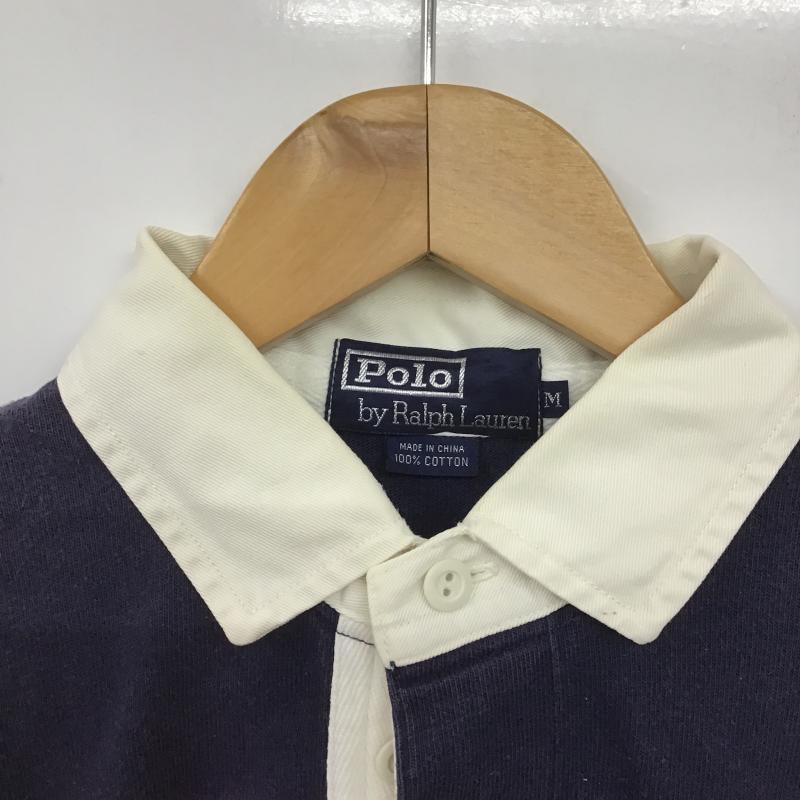 ポロバイラルフローレン Polo by RALPH LAUREN ポロシャツ 長袖 長袖ポロシャツ 長袖カットソー カラーシャツ M ボーダー柄 赤 / レッド / red X 紺 / ネイビー / navy メンズ USED 古着 中古 10162079
