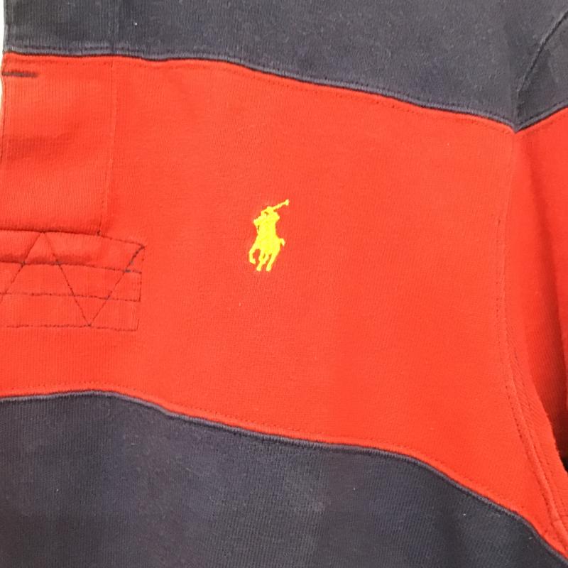 ポロバイラルフローレン Polo by RALPH LAUREN ポロシャツ 長袖 長袖ポロシャツ 長袖カットソー カラーシャツ M ボーダー柄 赤 / レッド / red X 紺 / ネイビー / navy メンズ USED 古着 中古 10162079