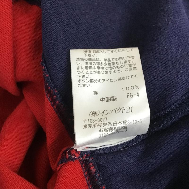 ポロバイラルフローレン Polo by RALPH LAUREN ポロシャツ 長袖 長袖ポロシャツ 長袖カットソー カラーシャツ M ボーダー柄 赤 / レッド / red X 紺 / ネイビー / navy メンズ USED 古着 中古 10162079