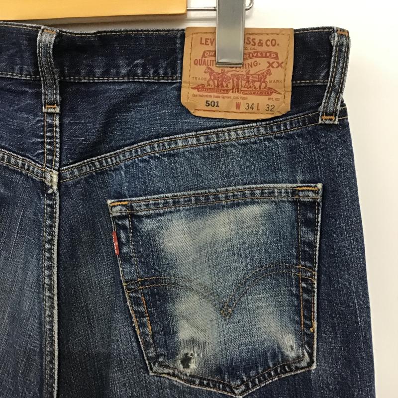 リーバイストラウスアンドコー Levi Strauss & co. パンツ デニム、ジーンズ デニムパンツ スリムパンツ カジュアルパンツ 34インチ ダメージ加工 インディゴ / インディゴ / Indigo メンズ USED 古着 中古 10162089
