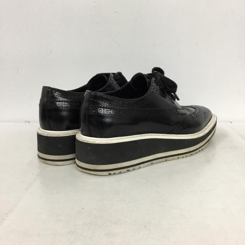 プラダ PRADA ローファー ローファー 厚底 34 1/2 無地 黒 / ブラック / black レディース USED 古着 中古 10162095