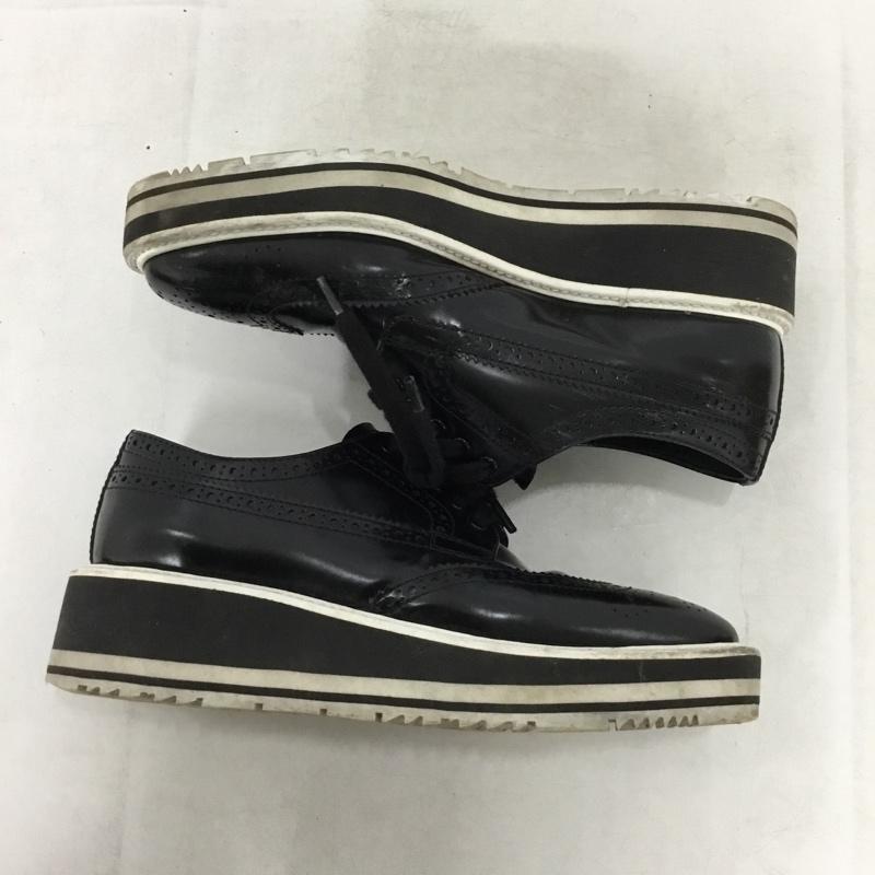 プラダ PRADA ローファー ローファー 厚底 34 1/2 無地 黒 / ブラック / black レディース USED 古着 中古 10162095