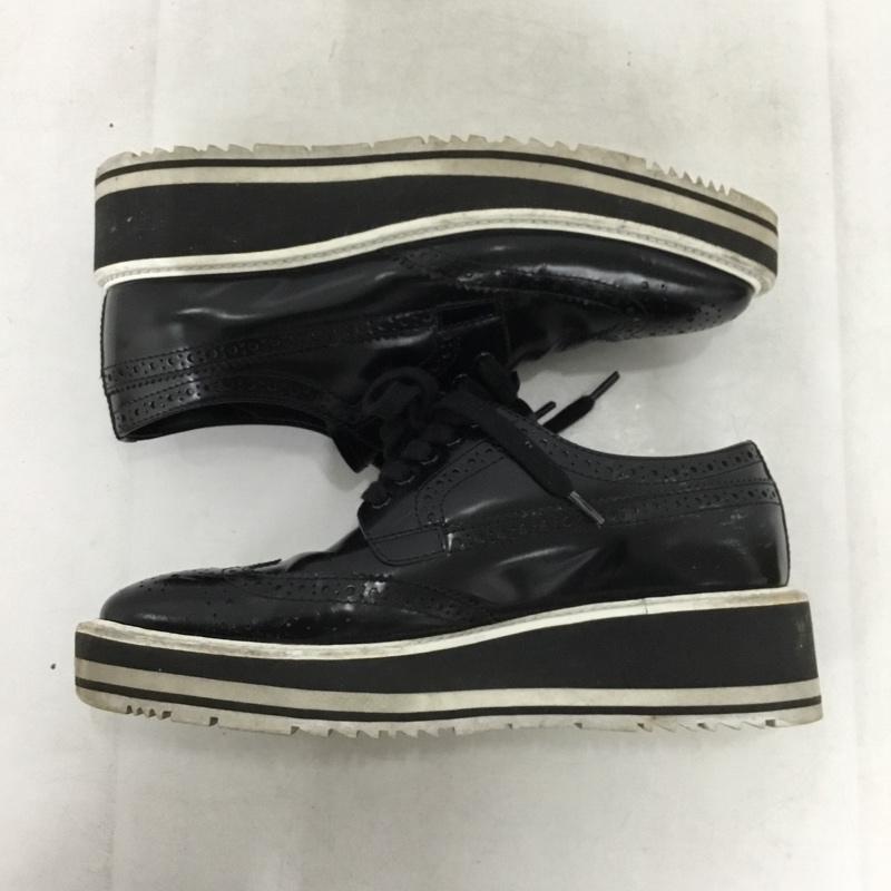 プラダ PRADA ローファー ローファー 厚底 34 1/2 無地 黒 / ブラック / black レディース USED 古着 中古 10162095