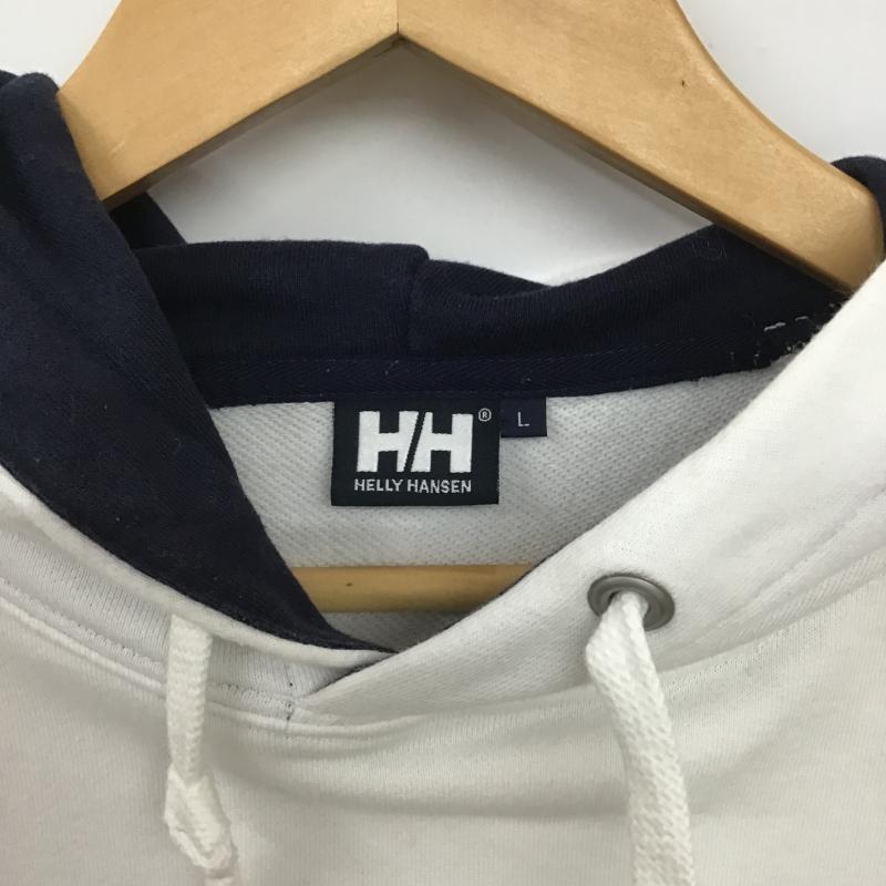 ヘリーハンセン HELLY HANSEN パーカー 長袖 長袖パーカー プルオーバーパーカー スウェット L ロゴ、文字 白 / ホワイト / white メンズ USED 古着 中古 10162097