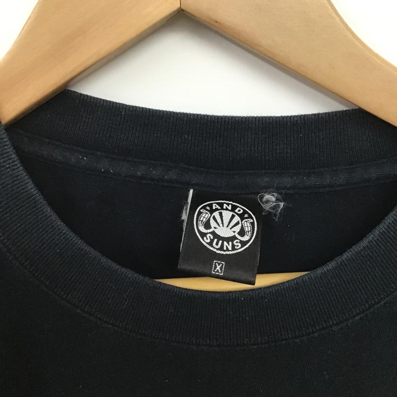 アンドサンズ ANDSUNS Tシャツ 半袖 半袖カットソー プリントTシャツ クルーネックカットソー プリント 黒 / ブラック / black メンズ USED 古着 中古 10162117