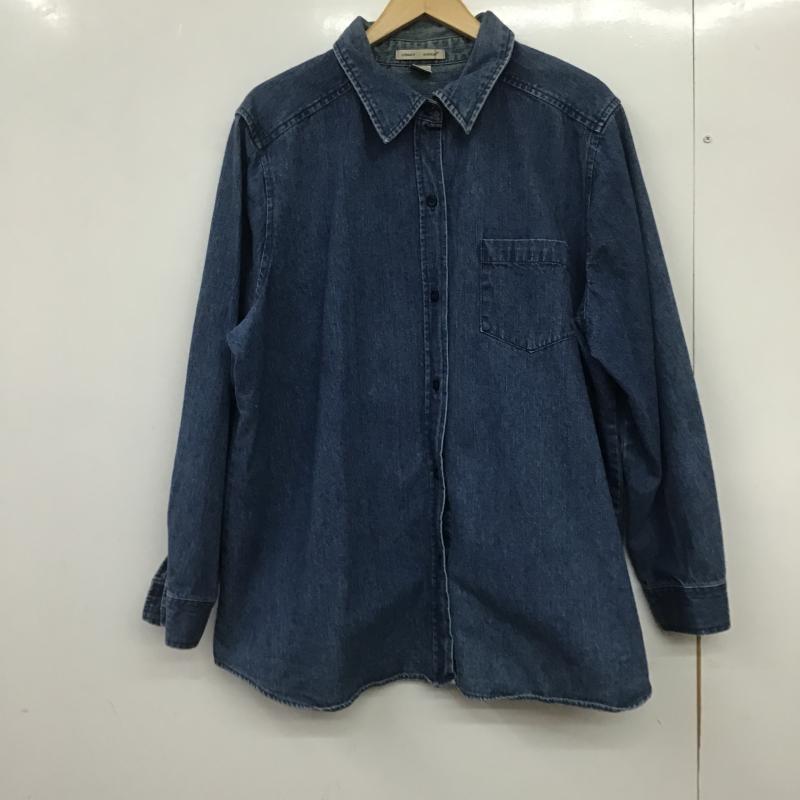 古着 USED シャツ、ブラウス 長袖 長袖シャツ デニムシャツ カラーシャツ XXL 無地 インディゴ / インディゴ / Indigo メンズ USED 古着 中古 10162124
