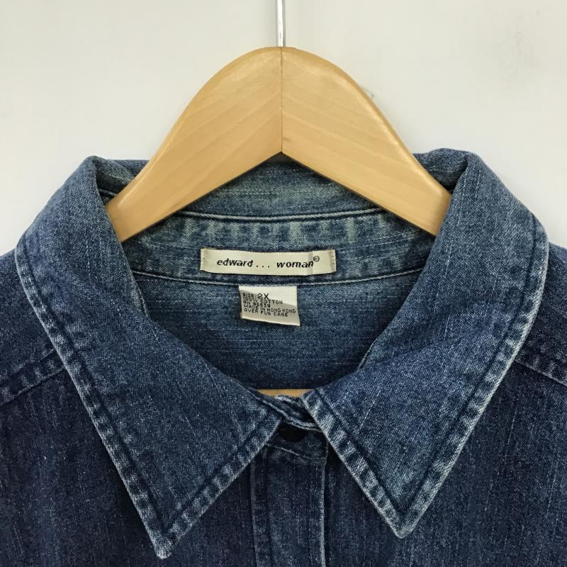 古着 USED シャツ、ブラウス 長袖 長袖シャツ デニムシャツ カラーシャツ XXL 無地 インディゴ / インディゴ / Indigo メンズ USED 古着 中古 10162124
