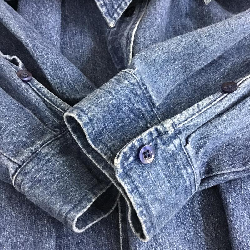 古着 USED シャツ、ブラウス 長袖 長袖シャツ デニムシャツ カラーシャツ XXL 無地 インディゴ / インディゴ / Indigo メンズ USED 古着 中古 10162124
