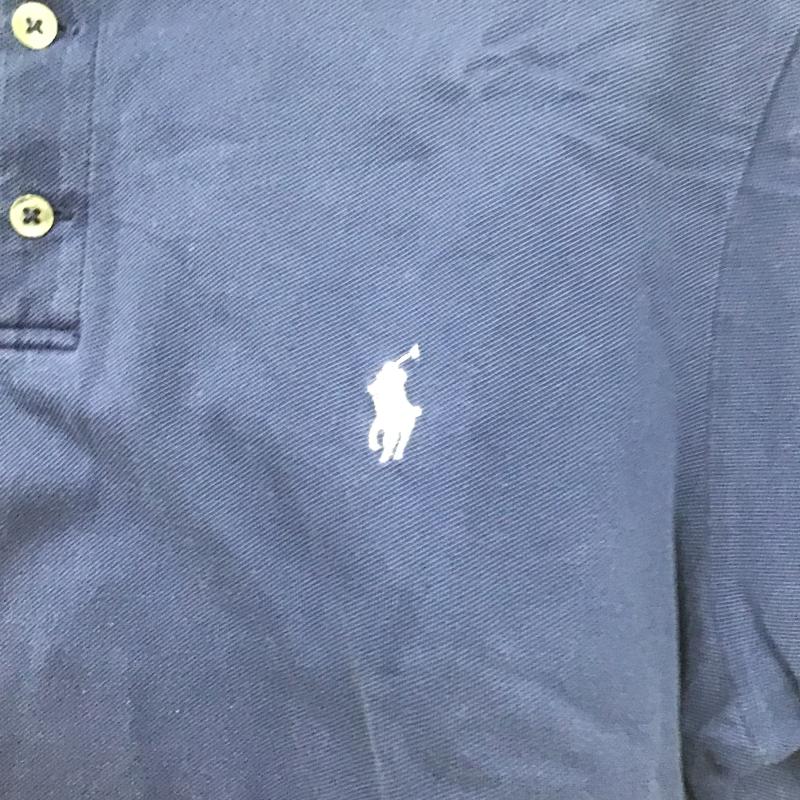 ポロラルフローレン POLO RALPH LAUREN ポロシャツ 半袖 半袖ポロシャツ カラーシャツ 半袖カットソー L ロゴ、文字 紺 / ネイビー / navy メンズ USED 古着 中古 10162147
