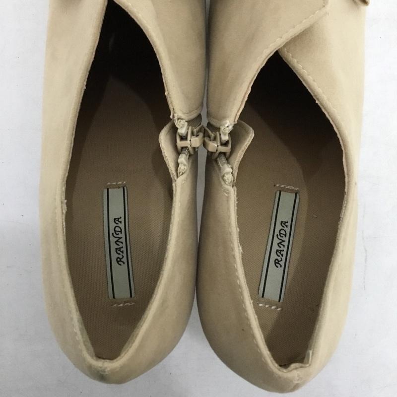 ランダ RANDA ブーツ ブーティ PB03748S アンクル丈 Ｌ ヒール リボン ビジュー L 無地 ベージュ / ベージュ / beige レディース USED 古着 中古 10162151