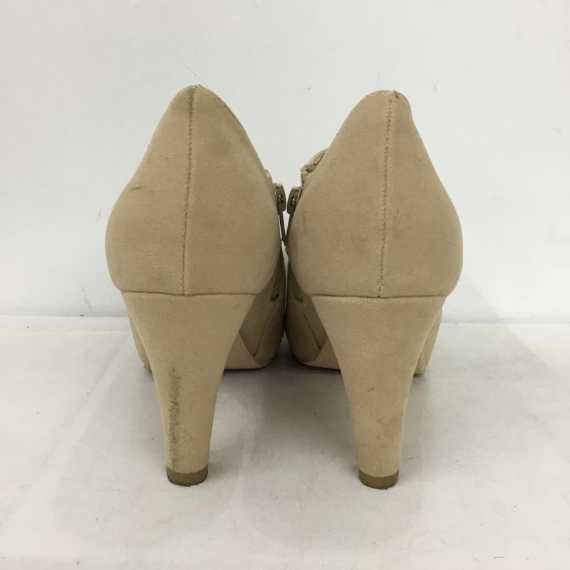 ランダ RANDA ブーツ ブーティ PB03748S アンクル丈 Ｌ ヒール リボン ビジュー L 無地 ベージュ / ベージュ / beige レディース USED 古着 中古 10162151