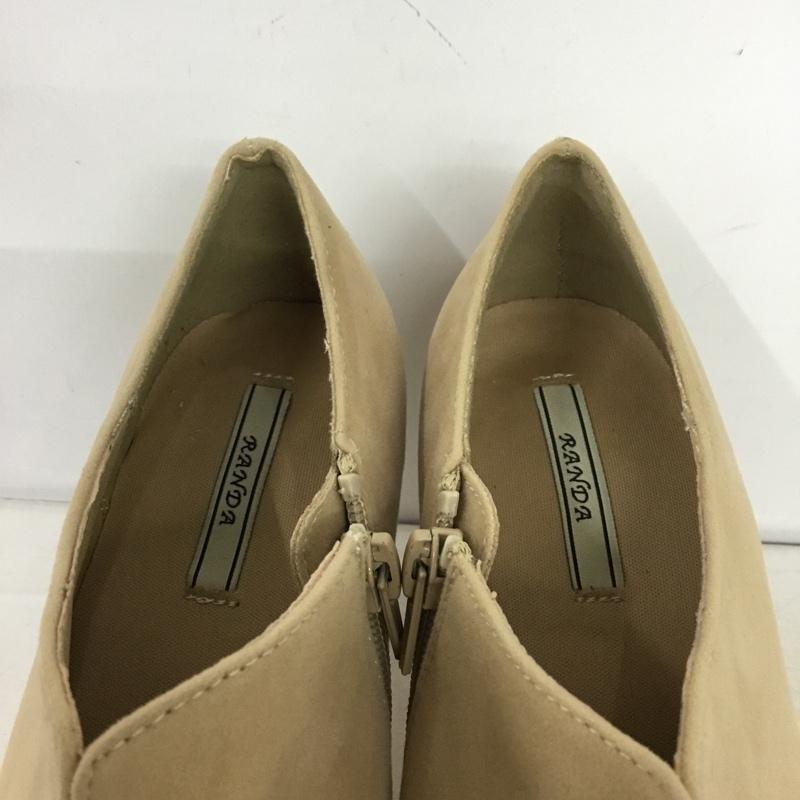 ランダ RANDA ブーツ ブーティ PB03748S アンクル丈 Ｌ ヒール リボン ビジュー L 無地 ベージュ / ベージュ / beige レディース USED 古着 中古 10162151