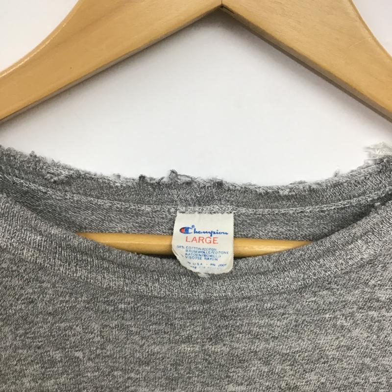 チャンピオン Champion Tシャツ 半袖 半袖カットソー プリントTシャツ クルーネックカットソー L ロゴ、文字 灰 / グレー / gray メンズ USED 古着 中古 10162159