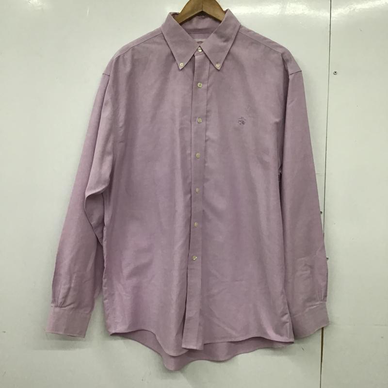 ブルックスブラザーズ BROOKS BROTHERS シャツ、ブラウス 長袖 長袖シャツ 刺繍シャツ カラーシャツ L ロゴ、文字 紫 / パープル / purple メンズ USED 古着 中古 10162169