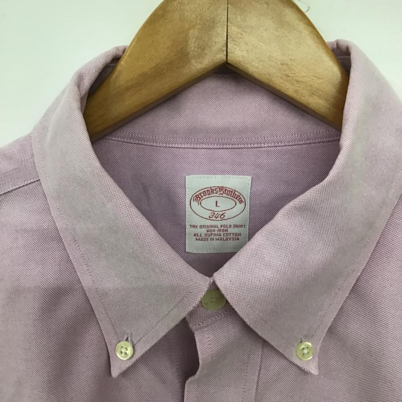 ブルックスブラザーズ BROOKS BROTHERS シャツ、ブラウス 長袖 長袖シャツ 刺繍シャツ カラーシャツ L ロゴ、文字 紫 / パープル / purple メンズ USED 古着 中古 10162169