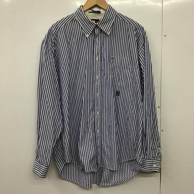 トミーヒルフィガー TOMMY HILFIGER シャツ、ブラウス 長袖 長袖シャツ ストライプシャツ カラーシャツ XL ストライプ 白 / ホワイト / white X 水色 / ライトブルー / メンズ USED 古着 中古 10162175