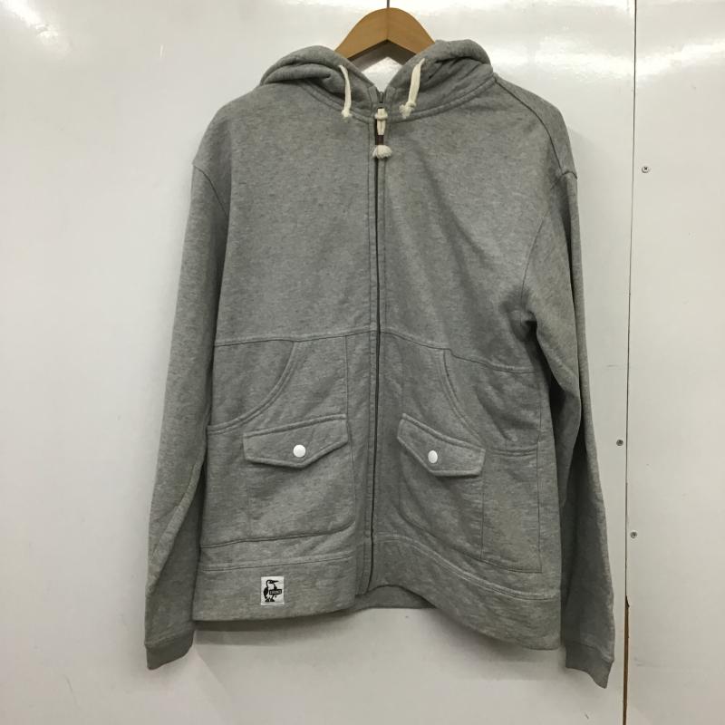 チャムス CHUMS パーカー 長袖 ジップアップパーカー 長袖パーカー カジュアルジャケット M 無地 灰 / グレー / gray メンズ USED 古着 中古 10162180