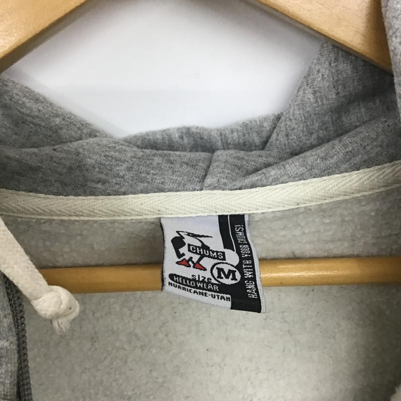 チャムス CHUMS パーカー 長袖 ジップアップパーカー 長袖パーカー カジュアルジャケット M 無地 灰 / グレー / gray メンズ USED 古着 中古 10162180