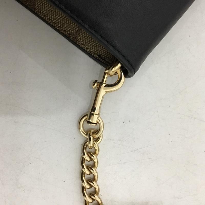 コーチ COACH ショルダーバッグ ショルダーバッグ ミニショルダーバッグ スマホバッグ スマホショルダー ロゴ、文字 黒 / ブラック / black X ベージュ / ベージュ / beige レディース USED 古着 中古 10162196