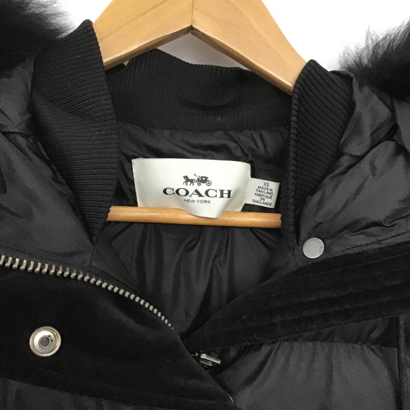 コーチ COACH コート ダウンコート F34152 ミッド ダウンジャケット ロングダウンコート XS 無地 黒 / ブラック / black レディース USED 古着 中古 10162221