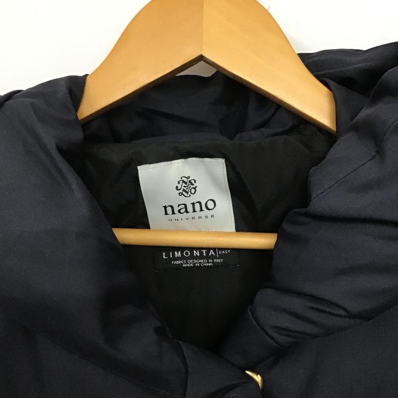 ナノユニバース nano・universe コート ダウンコート NL82DWW008TN LIMONTA ショールカラー（ショールフード）付きダウンジャケット 38 無地 紺 / ネイビー / navy レディース USED 古着 中古 10162224