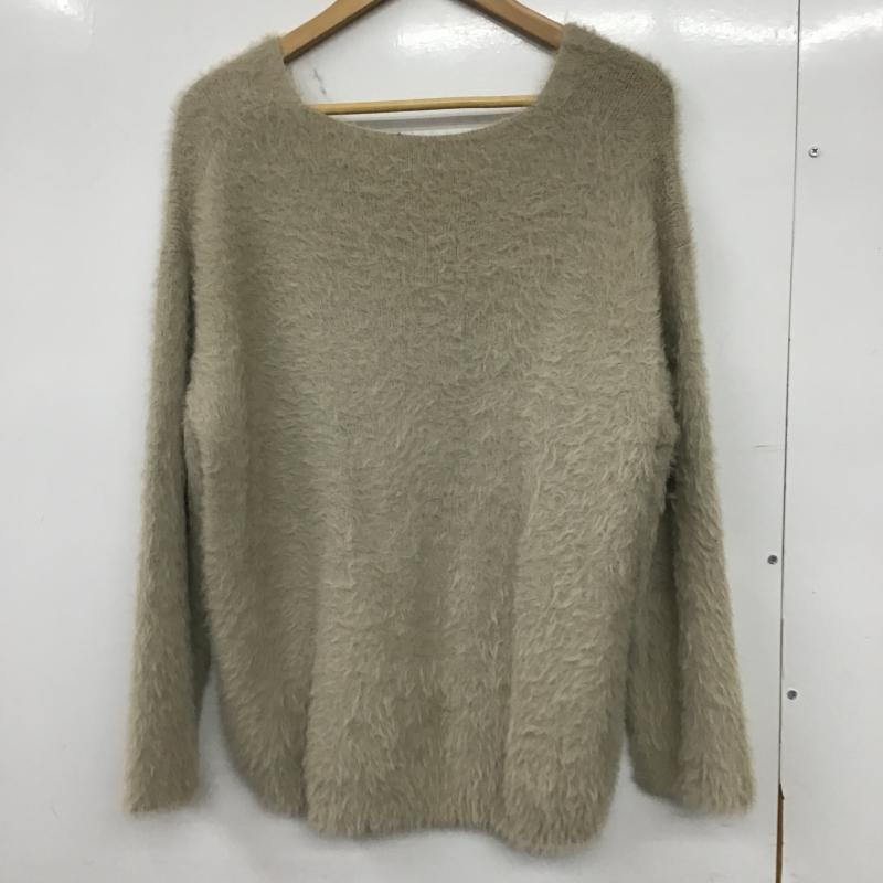 グローバルワーク GLOBAL WORK ニット、セーター 長袖 L 無地 ベージュ / ベージュ / beige レディース USED 古着 中古 10162236