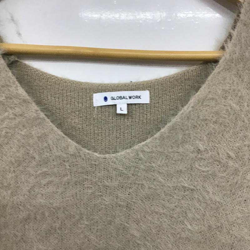 グローバルワーク GLOBAL WORK ニット、セーター 長袖 L 無地 ベージュ / ベージュ / beige レディース USED 古着 中古 10162236