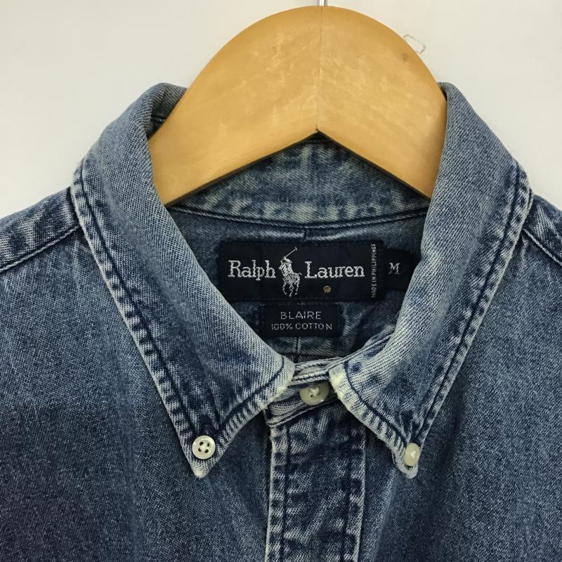ラルフローレン RALPHLAUREN シャツ、ブラウス 長袖 長袖シャツ デニムシャツ M ロゴ、文字 インディゴ / インディゴ / Indigo メンズ USED 古着 中古 10162307