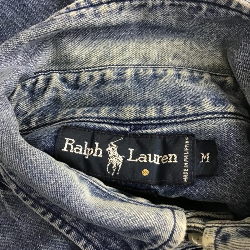ラルフローレン RALPHLAUREN シャツ、ブラウス 長袖 長袖シャツ デニムシャツ M ロゴ、文字 インディゴ / インディゴ / Indigo メンズ USED 古着 中古 10162307