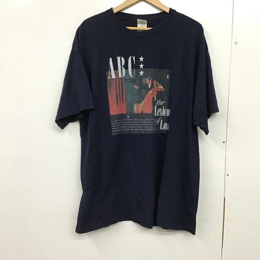 ギルダン GILDAN Tシャツ 半袖 半袖カットソー プリントTシャツ クルーネックカットソー XL プリント 紺 / ネイビー / navy メンズ USED 古着 中古 10162311