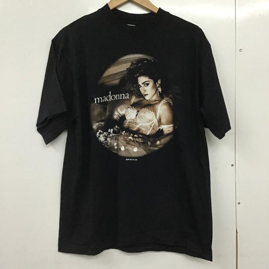 ギルダン GILDAN Tシャツ 半袖 半袖カットソー プリントTシャツ クルーネックカットソー L プリント 黒 / ブラック / black メンズ USED 古着 中古 10162330